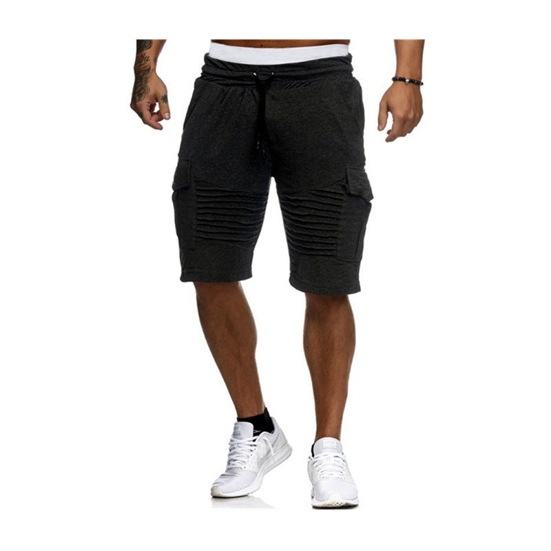 Sport Shorts männer Casual Hosen Sport Hosen Gestreiften Taschen Slim Fit