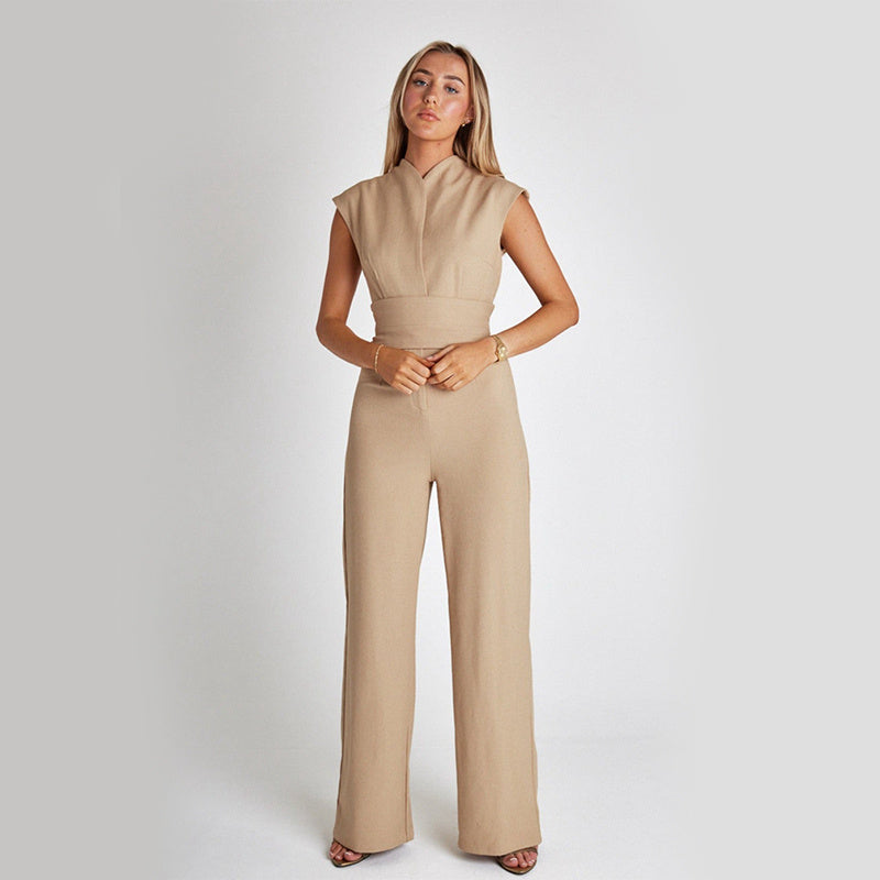 Elegante Lange Ärmellose Overall-Jumpsuit