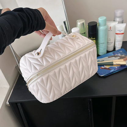 Tragbare hochwertige elastische weiche Oberflächen kissen tasche für Reise kosmetik