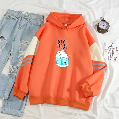 Sweater Color Matching Hoodie Jacket Top