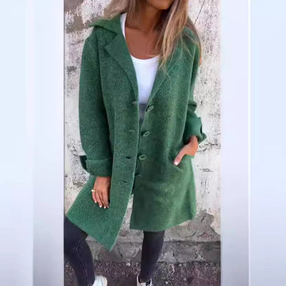 Einreihiger Cardigan mit Revers und Taschen