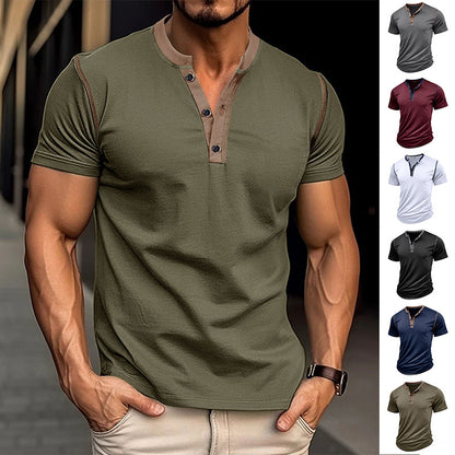 Mode Kurzarm Polo Shirt Sommer Taste V-ausschnitt T-shirt Top