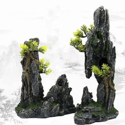 Cylindrical Resin Rockery Ornaments For Aquarium Landscaping Rockery