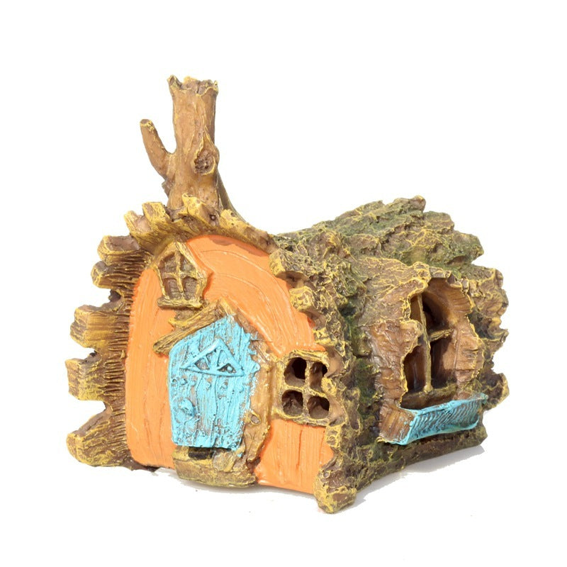 Aquarium Landscape Creative Wooden House Decoration