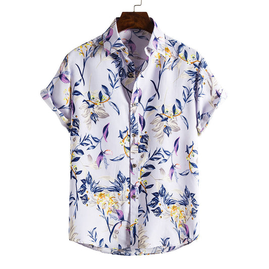 Männer der Kurzen ärmeln Casual Urlaub Floral Shirt