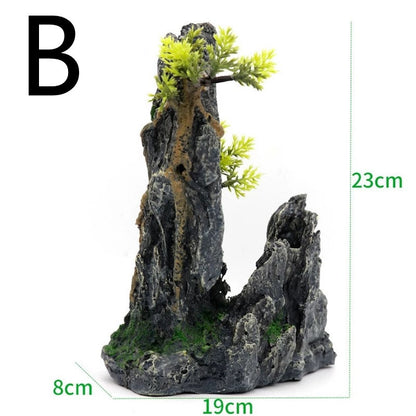 Cylindrical Resin Rockery Ornaments For Aquarium Landscaping Rockery