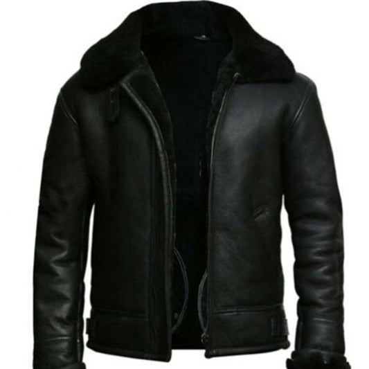 Men's Kunstleder Jacke Lapel