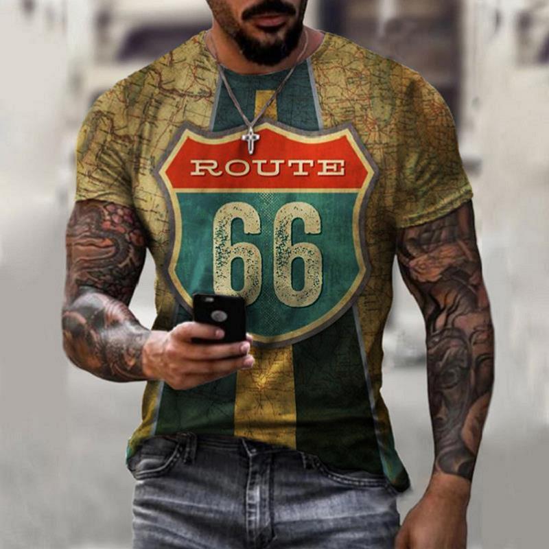 Übergroße Retro Kurzarm Herren Shirt