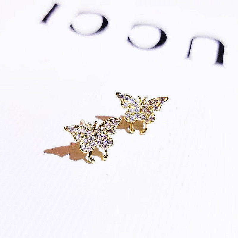 Butterfly Earrings Super Fairy Earrings No Piercings Earrings Trendy Korean Design Sense Internet Celebrity Ear Bone Stud Women