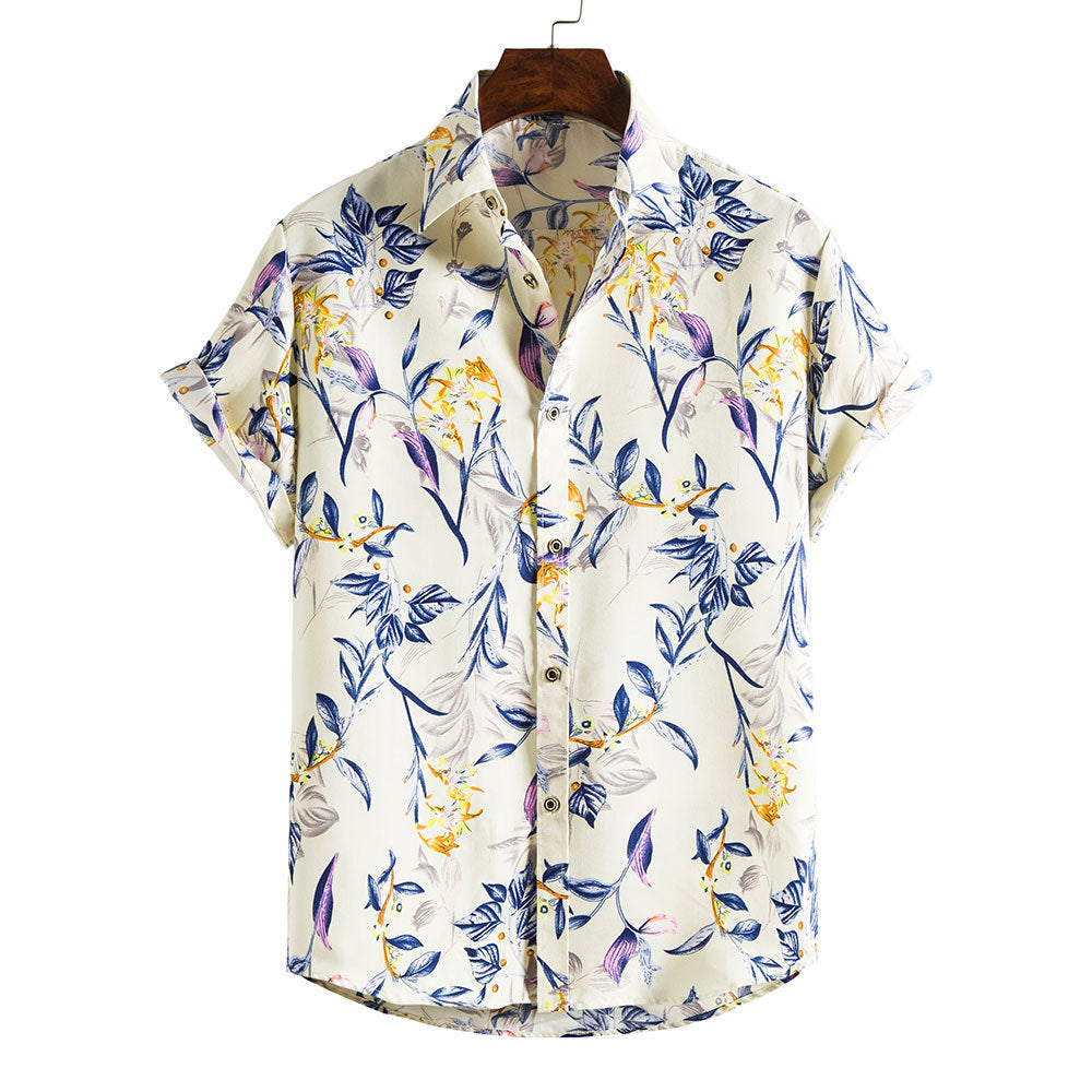 Männer der Kurzen ärmeln Casual Urlaub Floral Shirt