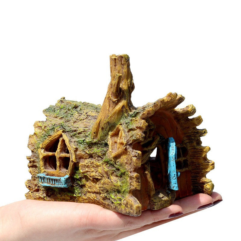 Aquarium Landscape Creative Wooden House Decoration