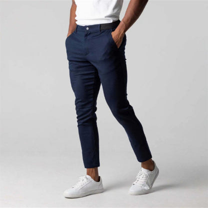 Anzughose Herren Slim Grau Business Straight