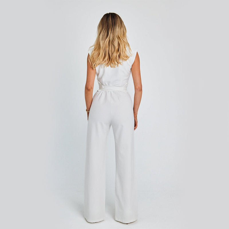 Elegante Lange Ärmellose Overall-Jumpsuit